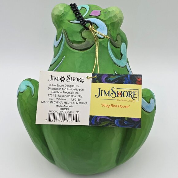 Jim Shore 2015 Outdoor Living Frog Birdhouse Resin w Chain NWT 637243 RETIRED - Picture 5 of 13